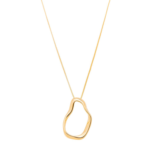 Colar formato orgânico banhado a ouro 18k - Biju & Cia.