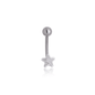 Piercing para umbigo bolinha e estrela em prata 925 - Biju & Cia.