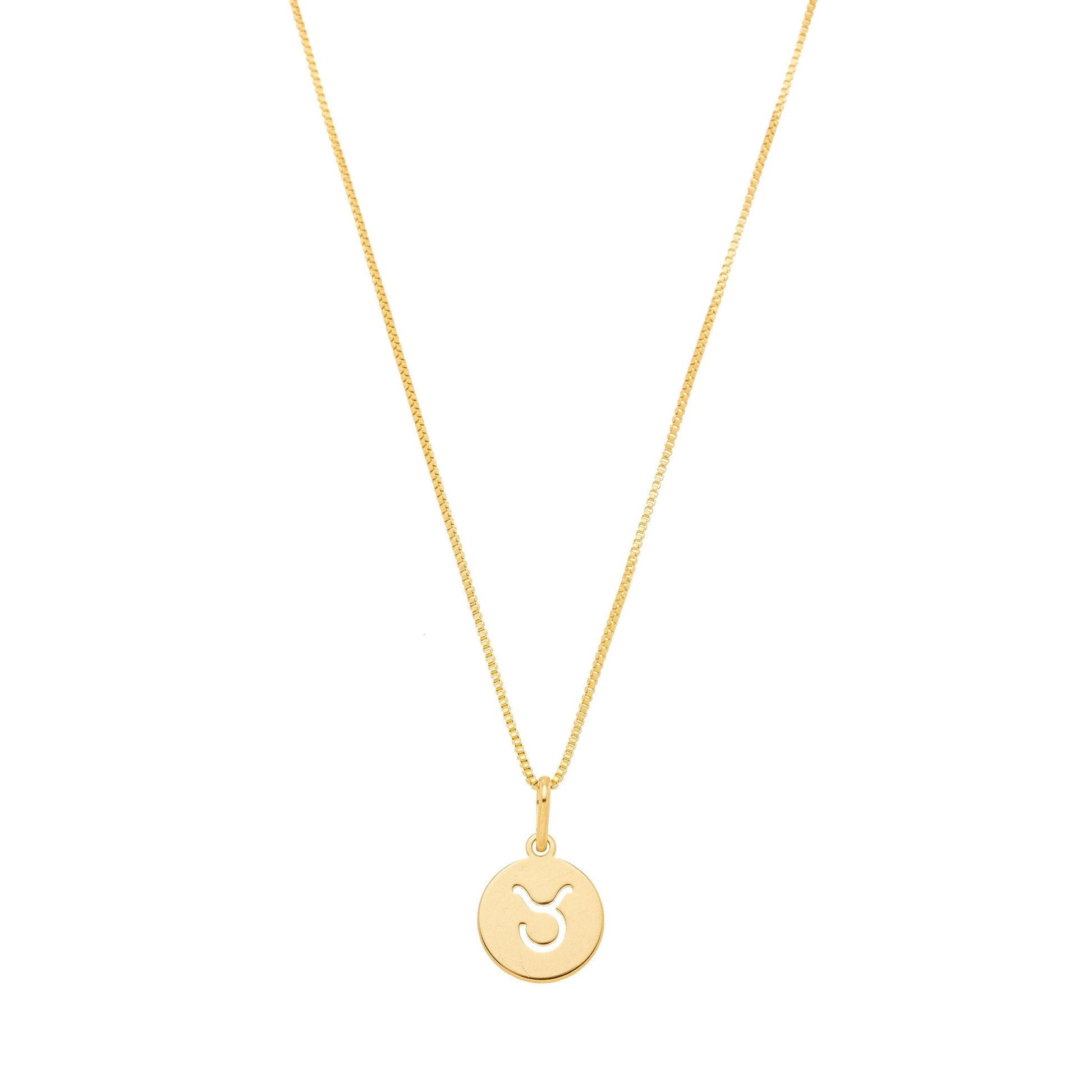 Gargantilha com pingente redondo de signos banhada a ouro 18k - Biju & Cia.