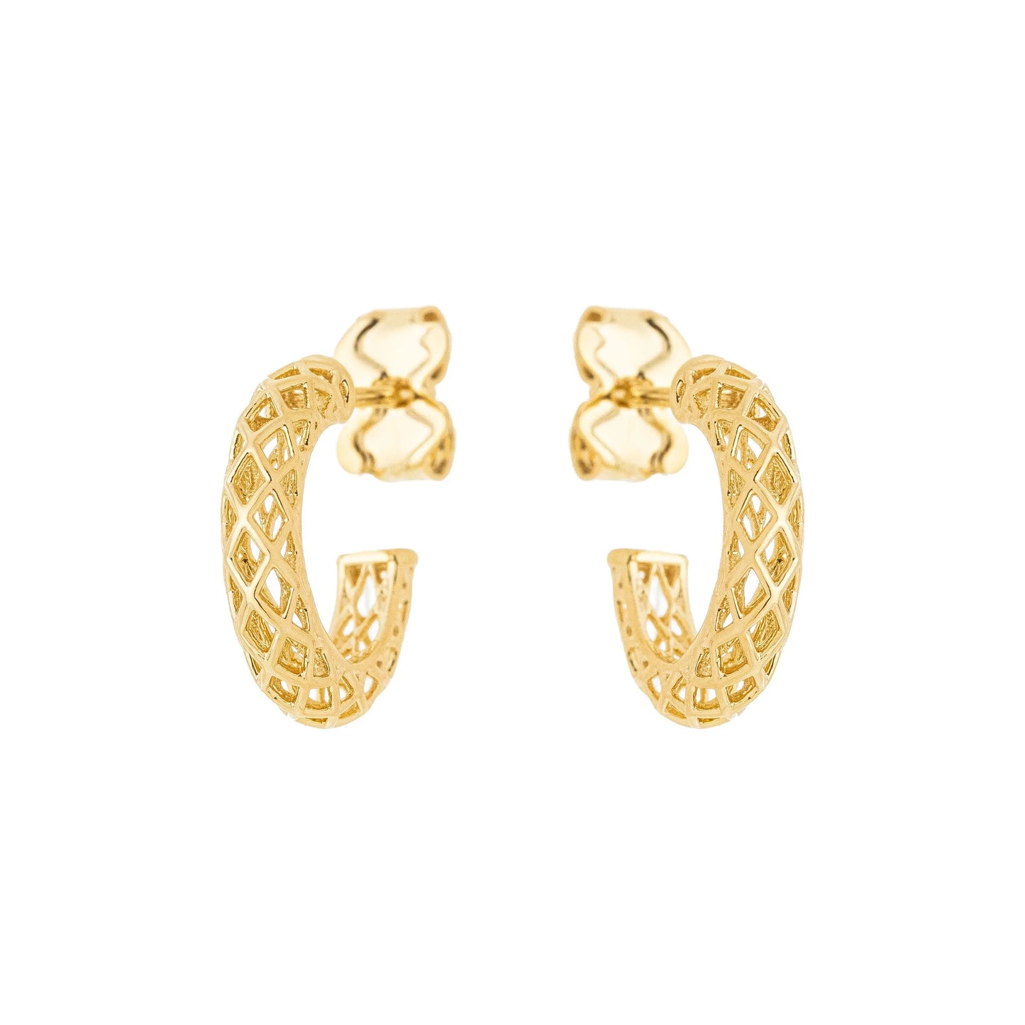Brinco de argola vazada pequeno banhado a ouro 18k - Biju & Cia.