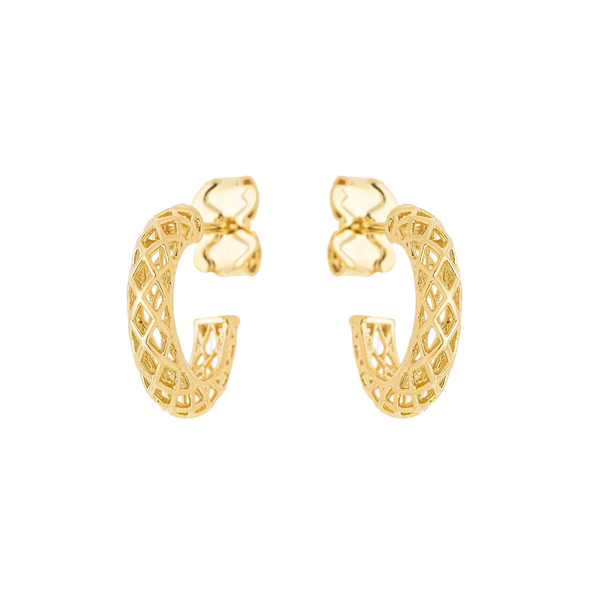 Brinco de argola vazada pequeno banhado a ouro 18k - Biju & Cia.