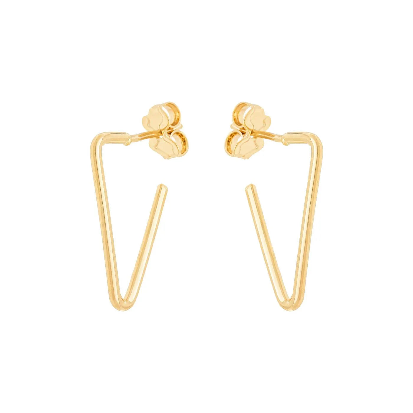 Brinco de argola de triângulo banhado a ouro 18k - Biju & Cia.