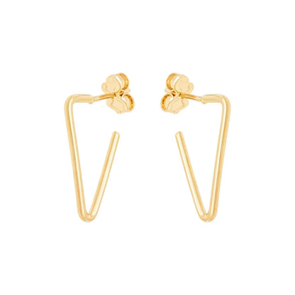 Brinco de argola de triângulo banhado a ouro 18k - Biju & Cia.