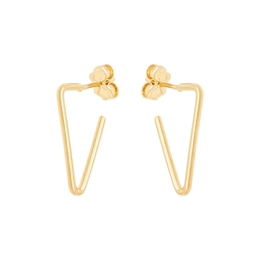 Brinco de argola de triângulo banhado a ouro 18k - Biju & Cia.