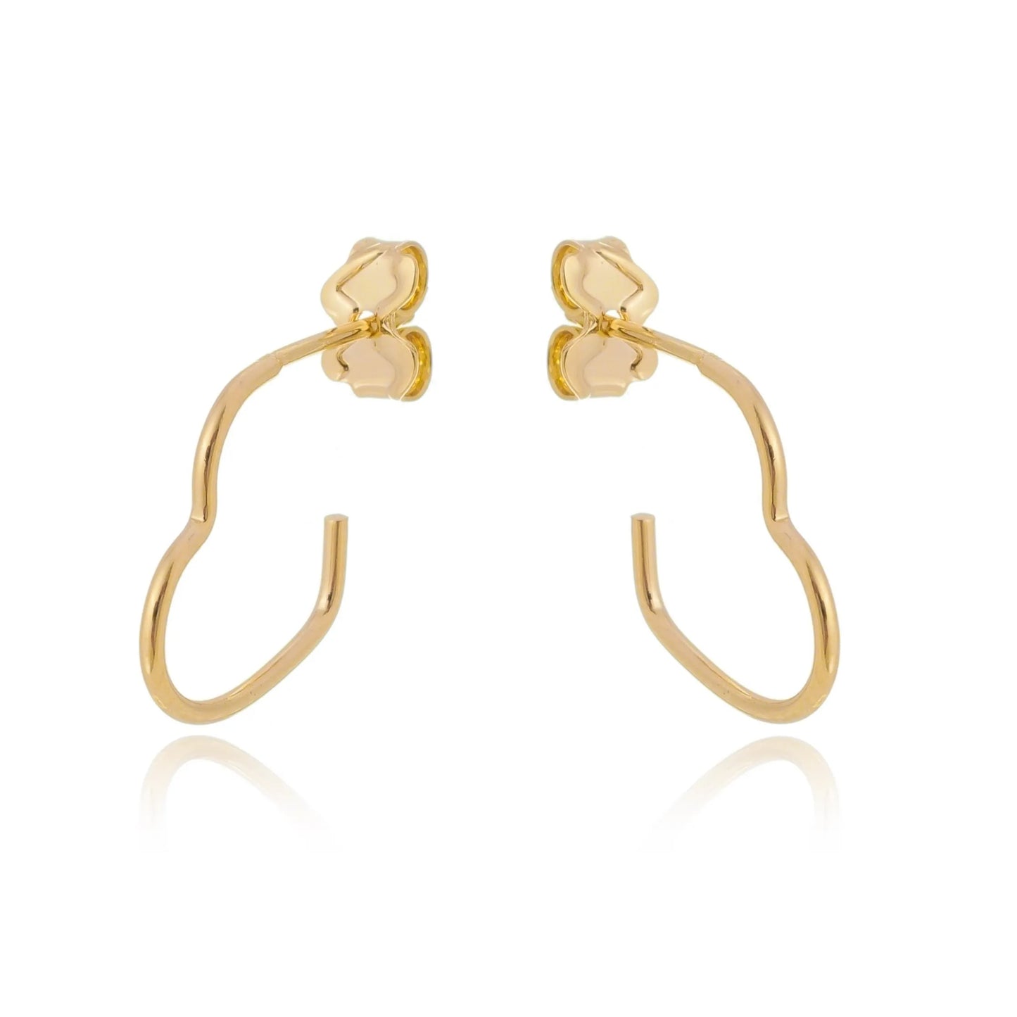 Brinco de argola de coração banhado a ouro 18k - Biju & Cia.