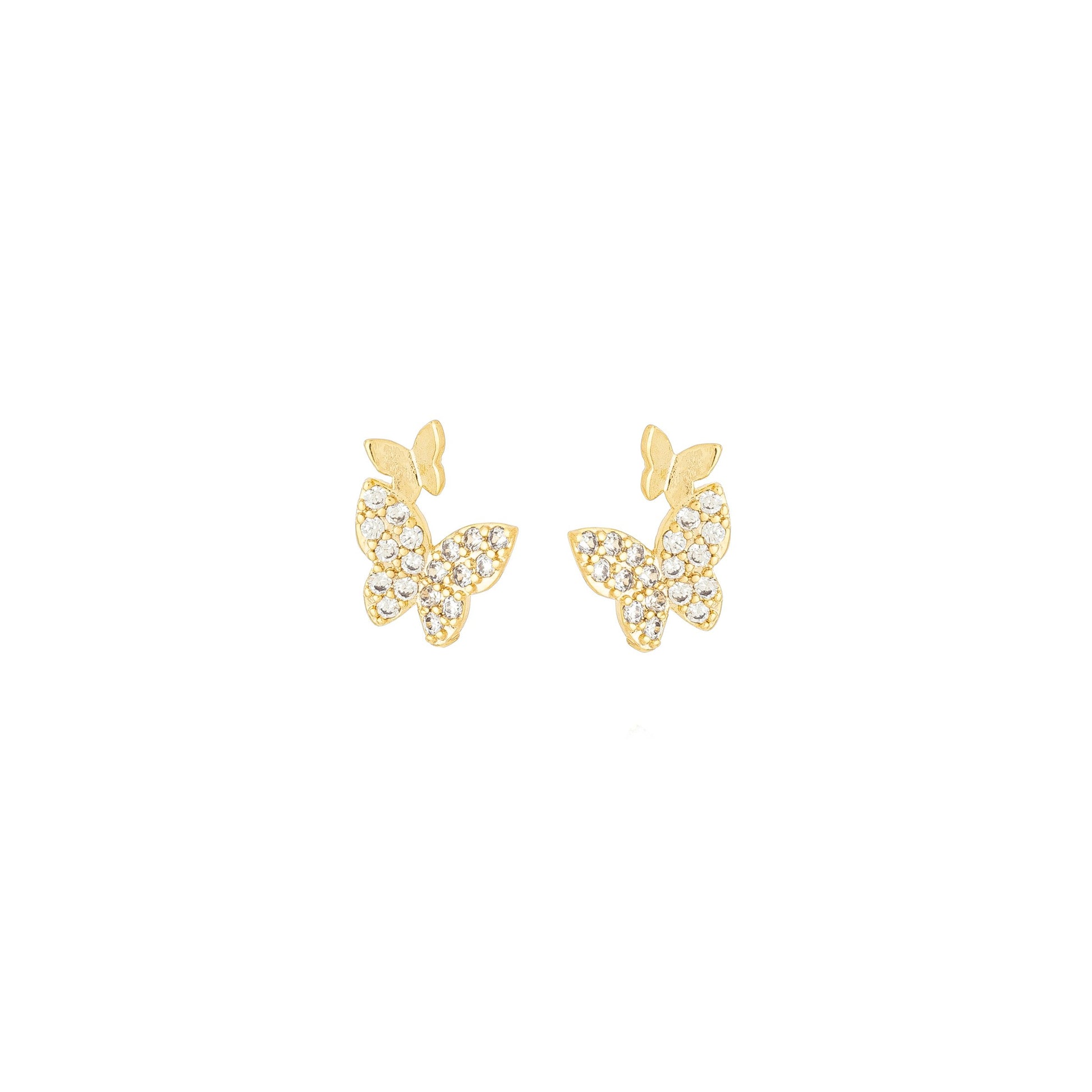 Brinco borboleta banhado a ouro 18k - Biju & Cia.