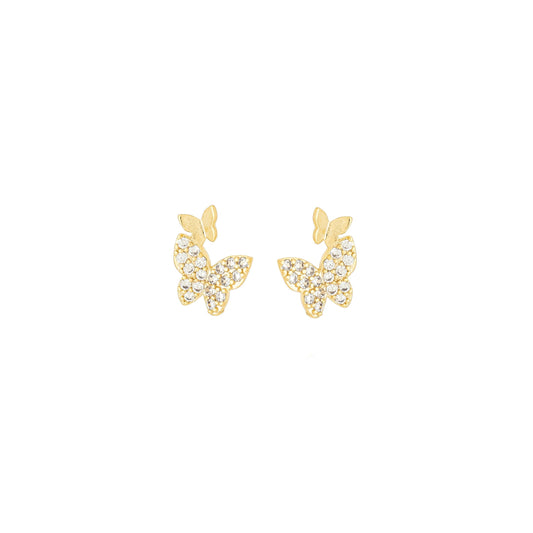 Brinco borboleta banhado a ouro 18k - Biju & Cia.