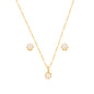 Conjunto pérola banhado a ouro 18k