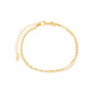 Pulseira dupla lisa banhada a ouro 18k