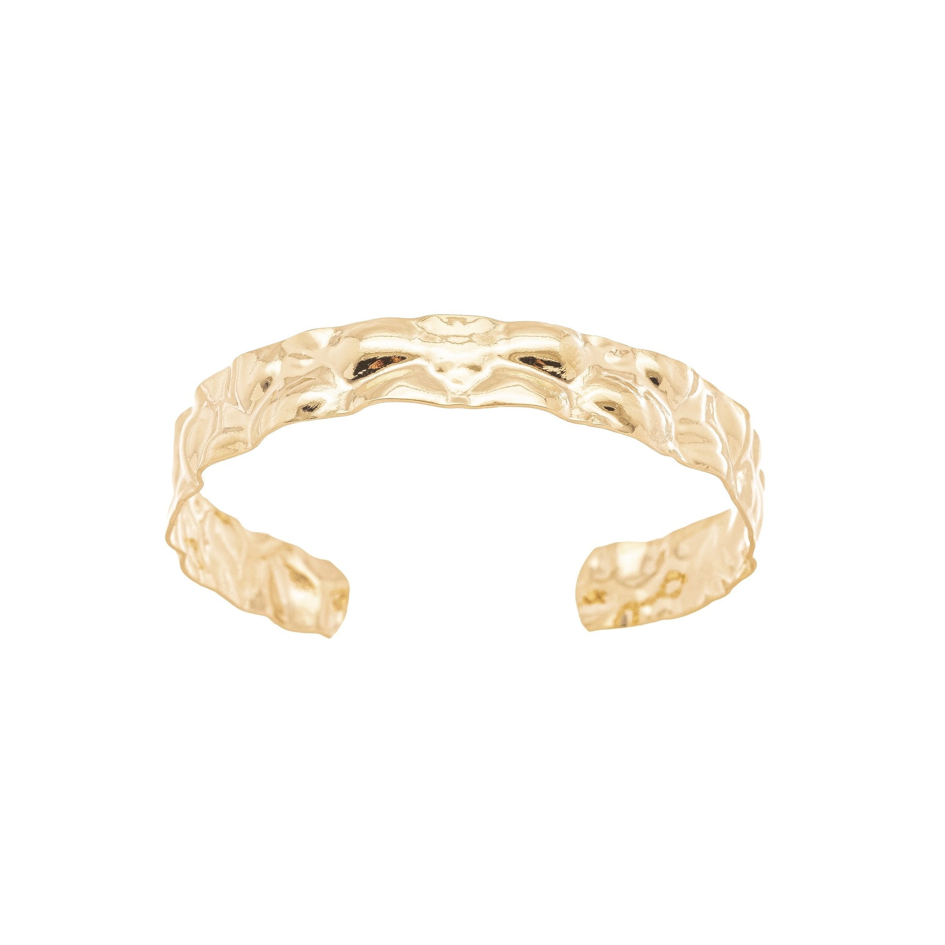 Bracelete Martelado banhado a ouro 18k - Biju & Cia.