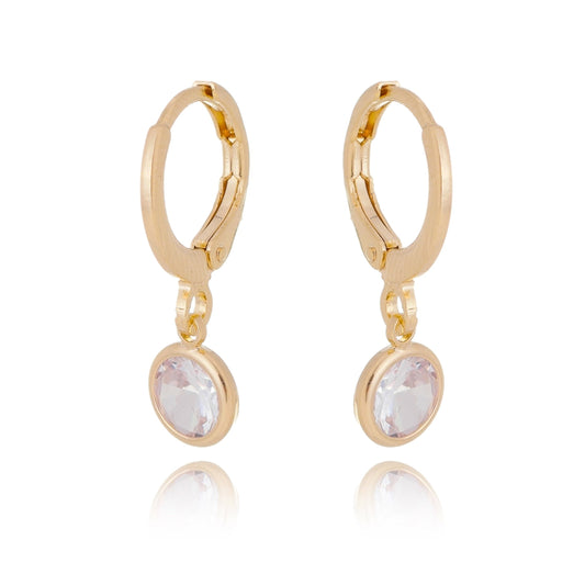 Argola com zircônia banhada a ouro 18k