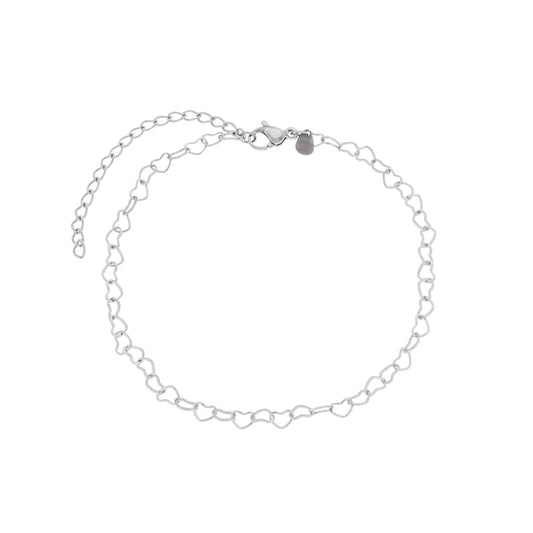 Pulseira corações em aço inox - Biju & Cia.