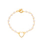 Pulseira infantil pérolas banhada a ouro 18k