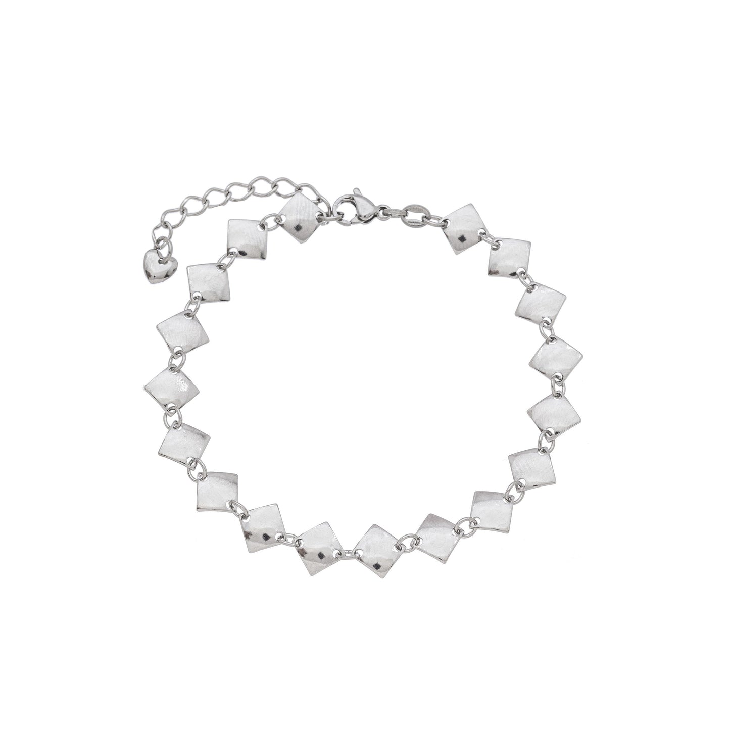 Pulseira losangos em aço inox