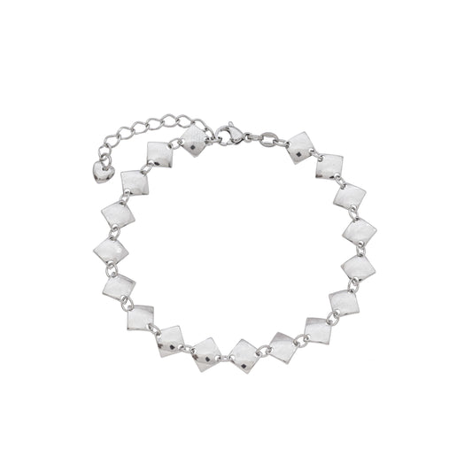 Pulseira losangos em aço inox