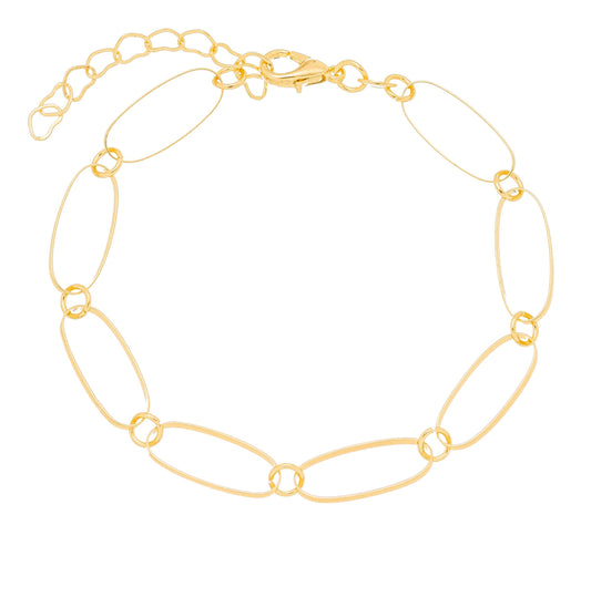 Pulseira oval banhada a ouro 18k - Biju & Cia.