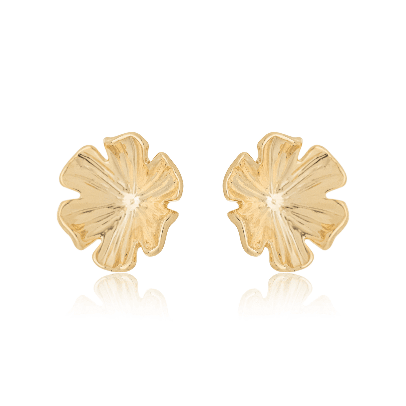Brinco de flor banhado a ouro 18k - Biju & Cia.