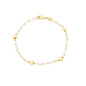 Pulseira pérolas e corações banhada a ouro 18k