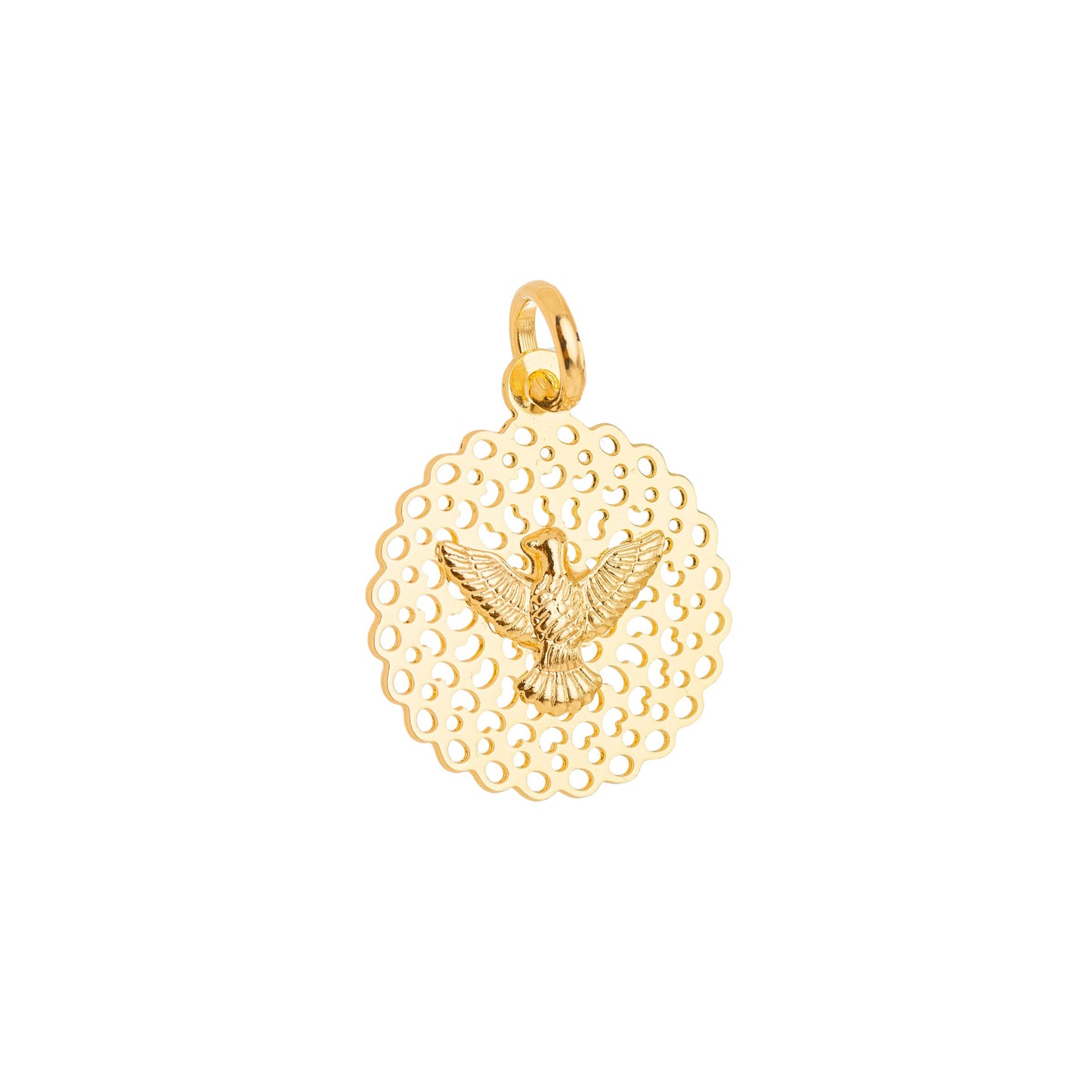 Pingente espírito santo banhado a ouro 18k - Biju & Cia.