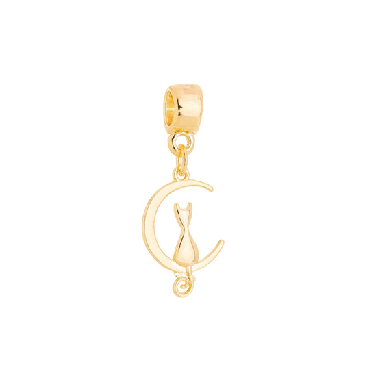 Berloque de lua e estrela banhado a ouro 18k - Biju & Cia.