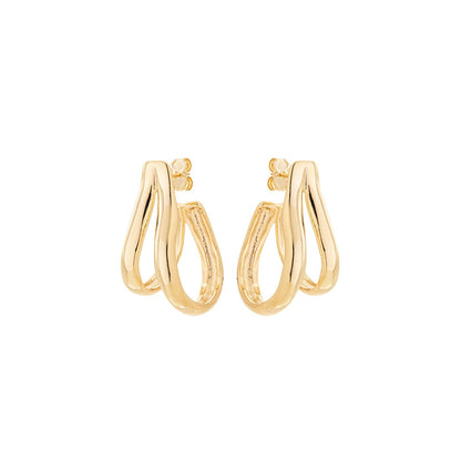 Argola dois fios banhada a ouro 18k - Biju & Cia.