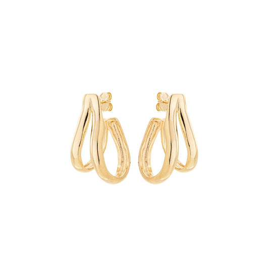Argola dois fios banhada a ouro 18k - Biju & Cia.