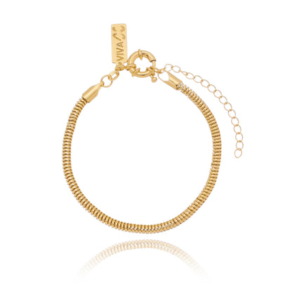 Pulseira viva com fecho boia banhada a ouro 18k - Biju & Cia.