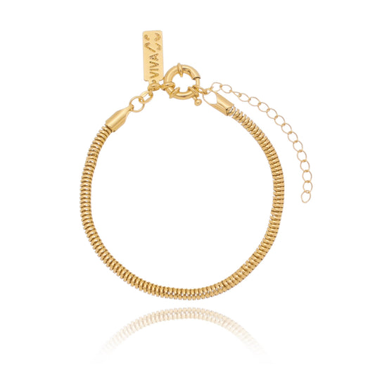 Pulseira viva com fecho boia banhada a ouro 18k - Biju & Cia.