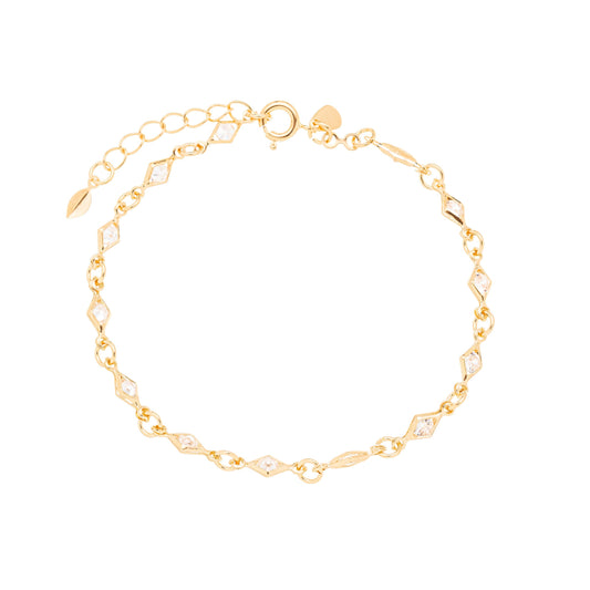 Pulseira com zircônias banhada a ouro 18k