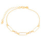 Pulseira oval e pedras banhada a ouro 18k