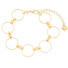 Pulseira sete círculos banhada a ouro 18k