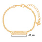 Pulseira com chapinha gratidão banhada a ouro 18k