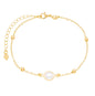 Pulseira pérola e bolinhas banhada a ouro 18k