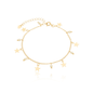 Pulseira com estrelas e pérolas banhada a ouro 18k