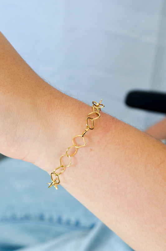 Pulseira losangos banhada a ouro 18k - Biju & Cia.