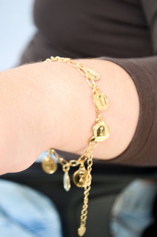 Pulseira dez mandamentos banhada a ouro 18k - Biju & Cia.