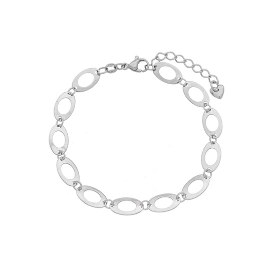 Pulseira oval em aço inox