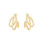 Brinco de argola de 3 fios banhado a ouro 18k - Biju & Cia.
