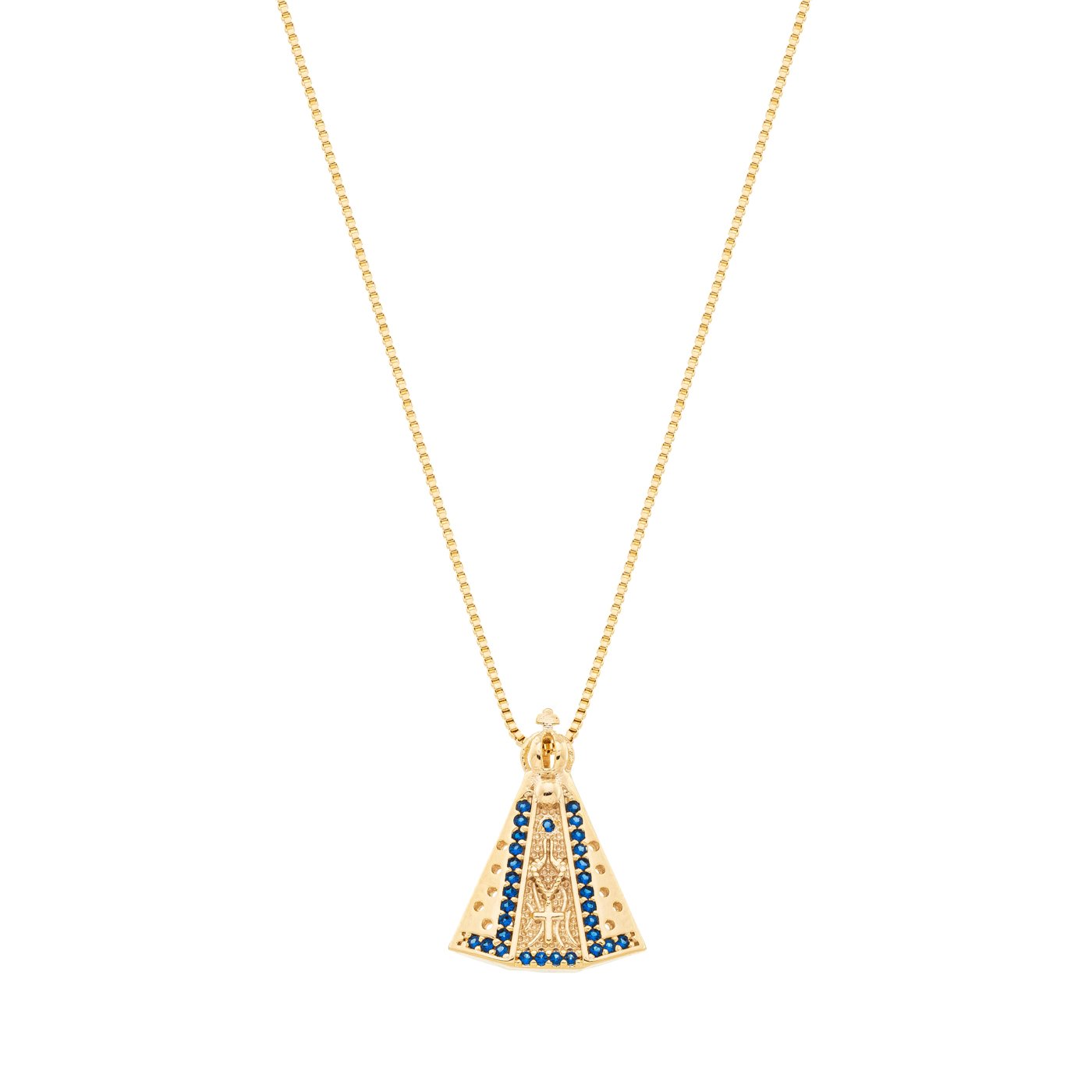 Gargantilha nossa senhora aparecida banhada a ouro 18k - Biju & Cia.