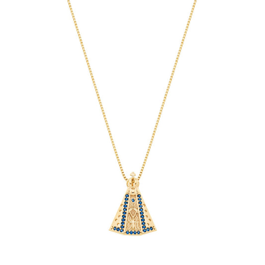 Gargantilha nossa senhora aparecida banhada a ouro 18k - Biju & Cia.