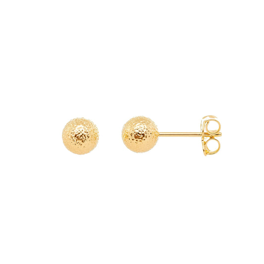 Brinco bola craquelada banhado a ouro 18k