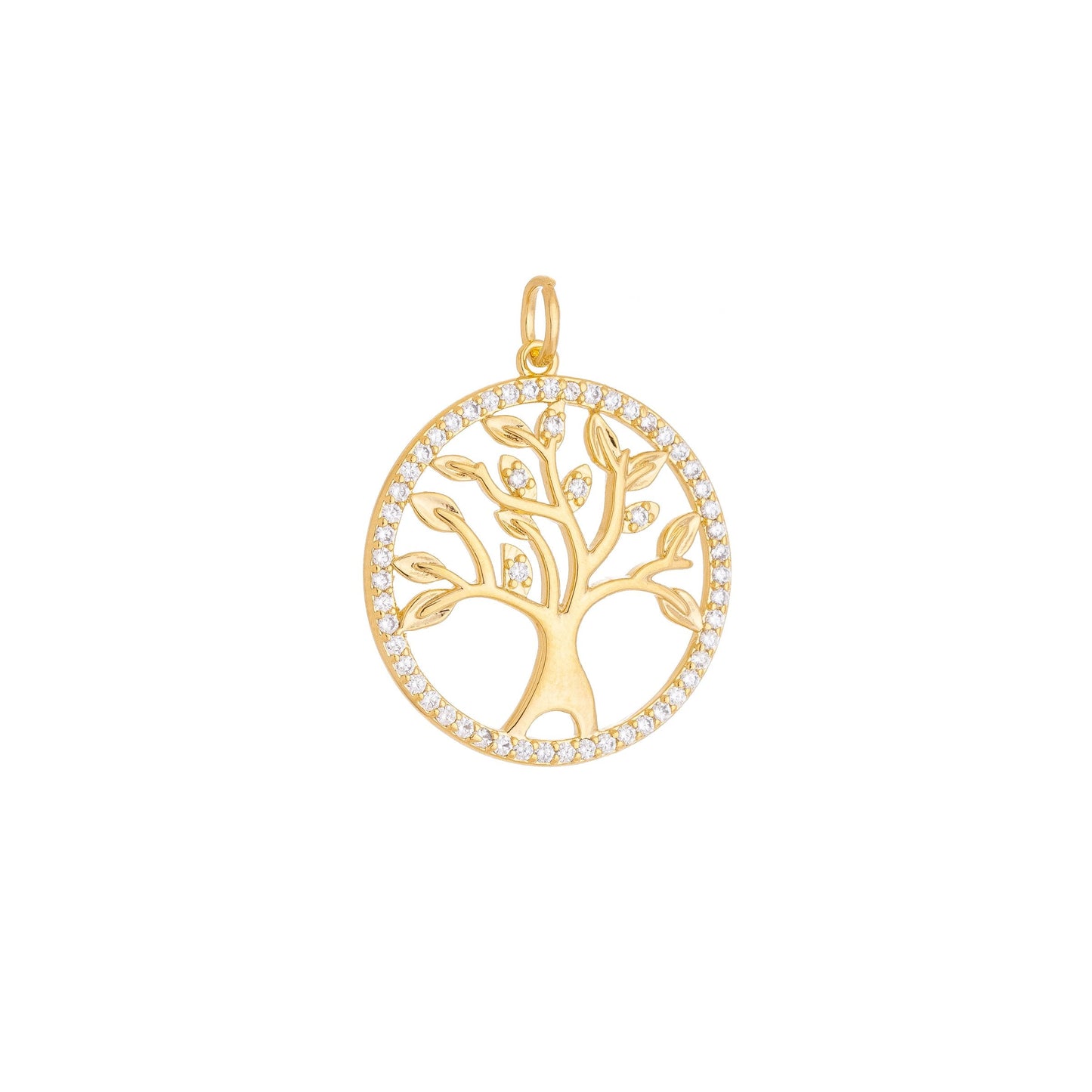 Pingente de árvore da vida com zircônias banhado a ouro 18k - Biju & Cia.