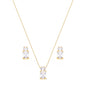 Conjunto com duas pedras quadradas de zircônia banhado a ouro 18k - Biju & Cia.