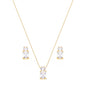 Conjunto com duas pedras quadradas de zircônia banhado a ouro 18k - Biju & Cia.