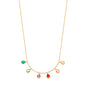Gargantilha gotas coloridas banhada a ouro 18k
