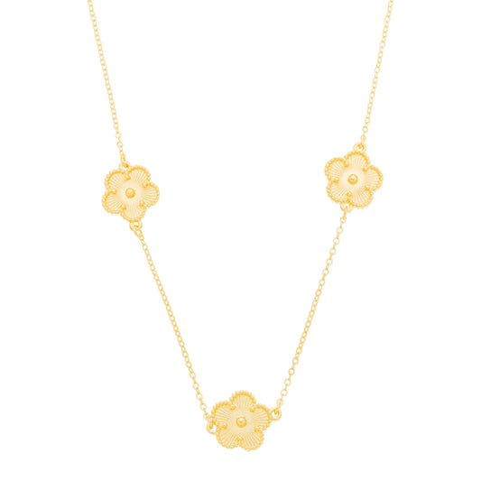 Gargantilha flores banhada a ouro 18k - Biju & Cia.