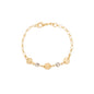Pulseira infantil medalhas e pedras banhada a ouro 18k