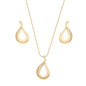 Conjunto gota com zircônias banhado a ouro 18k