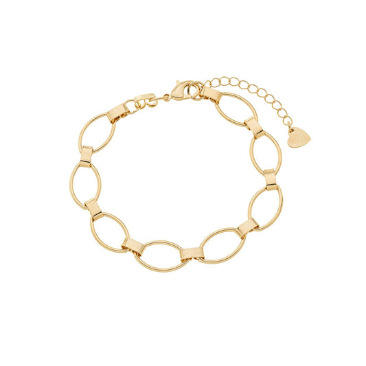 Pulseira navetes vazados banhada a ouro 18k