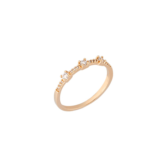 Anel com zircônias banahdo a ouro 18k - Biju & Cia.